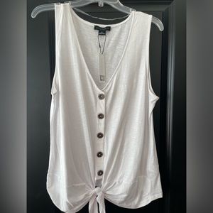Sanctuary White Tie-Front Tank - size XL - NWT